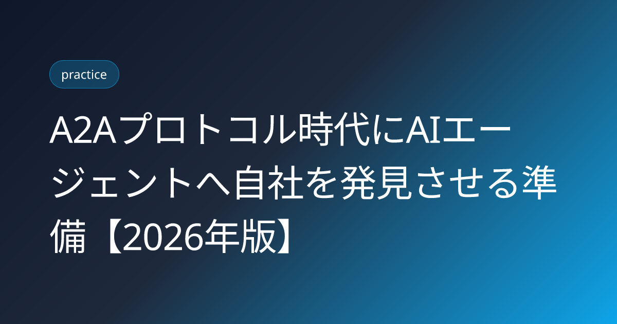 A2Aプロトコル時代にAIエージェントへ自社を発見させる準備【2026年版】 (a2a-protocol-brand-discovery-agentic-era-2026)
