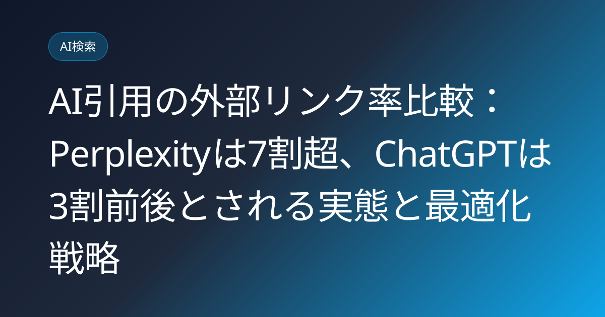 AI引用の外部リンク率比較：Perplexityは7割超、ChatGPTは3割前後とされる実態と最適化戦略 (ai-citation-platform-external-link-rate-77percent-study)