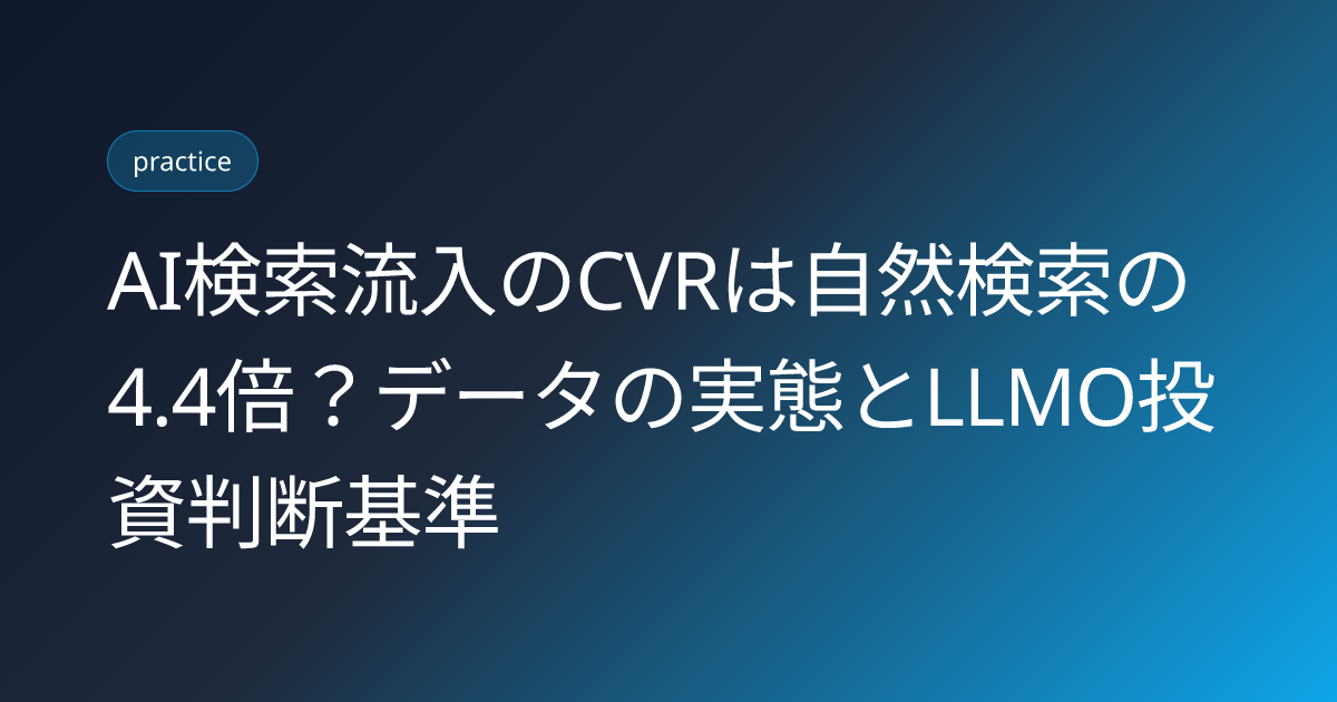 AI検索流入のCVRは自然検索の4.4倍？データの実態とLLMO投資判断基準 (ai-search-traffic-cvr-4x-vs-seo-llmo-investment-japan)