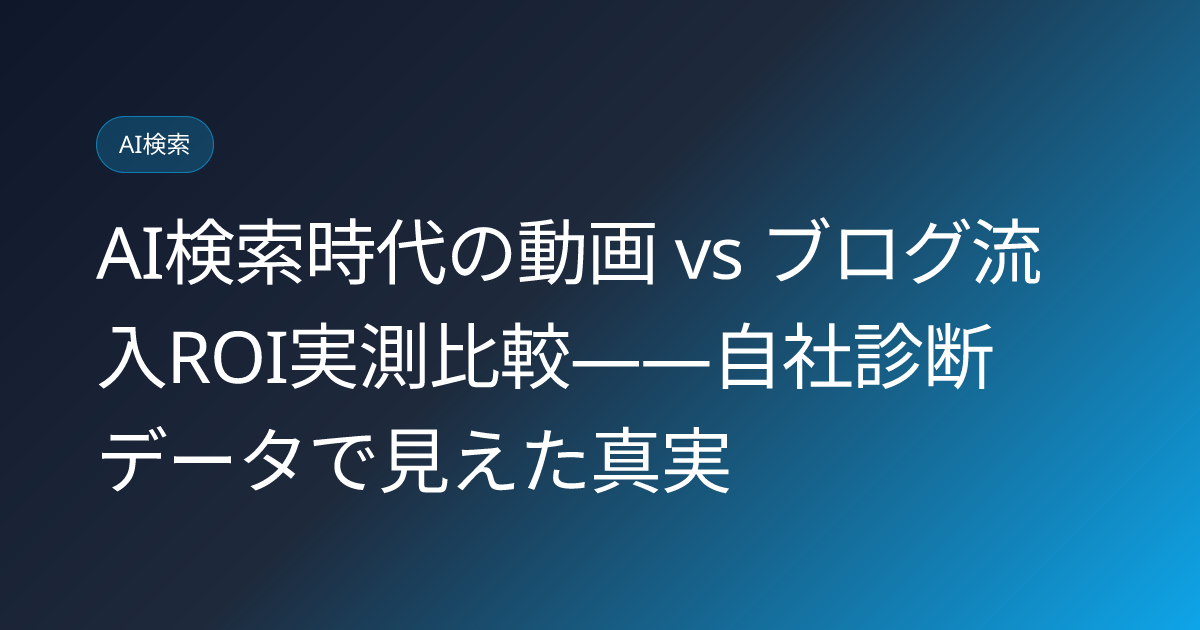 AI検索時代の動画 vs ブログ流入ROI実測比較——自社診断データで見えた真実 (ai-search-video-vs-blog-roi-comparison-study)