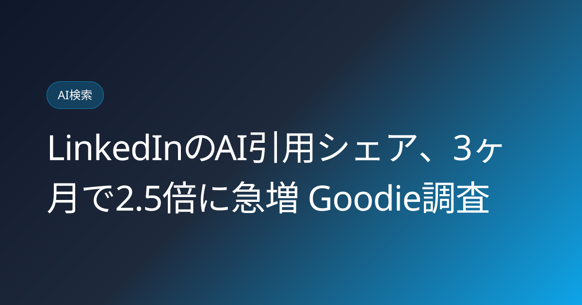 LinkedInのAI引用シェア、3ヶ月で2.5倍に急増 Goodie調査 (llmo-news-20260912-linkedin-ai-citation-surge-goodie-study)