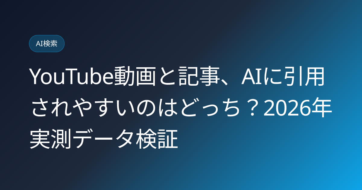 YouTube動画と記事、AIに引用されやすいのはどっち？2026年実測データ検証 (youtube-vs-article-which-ai-cites-more-study)